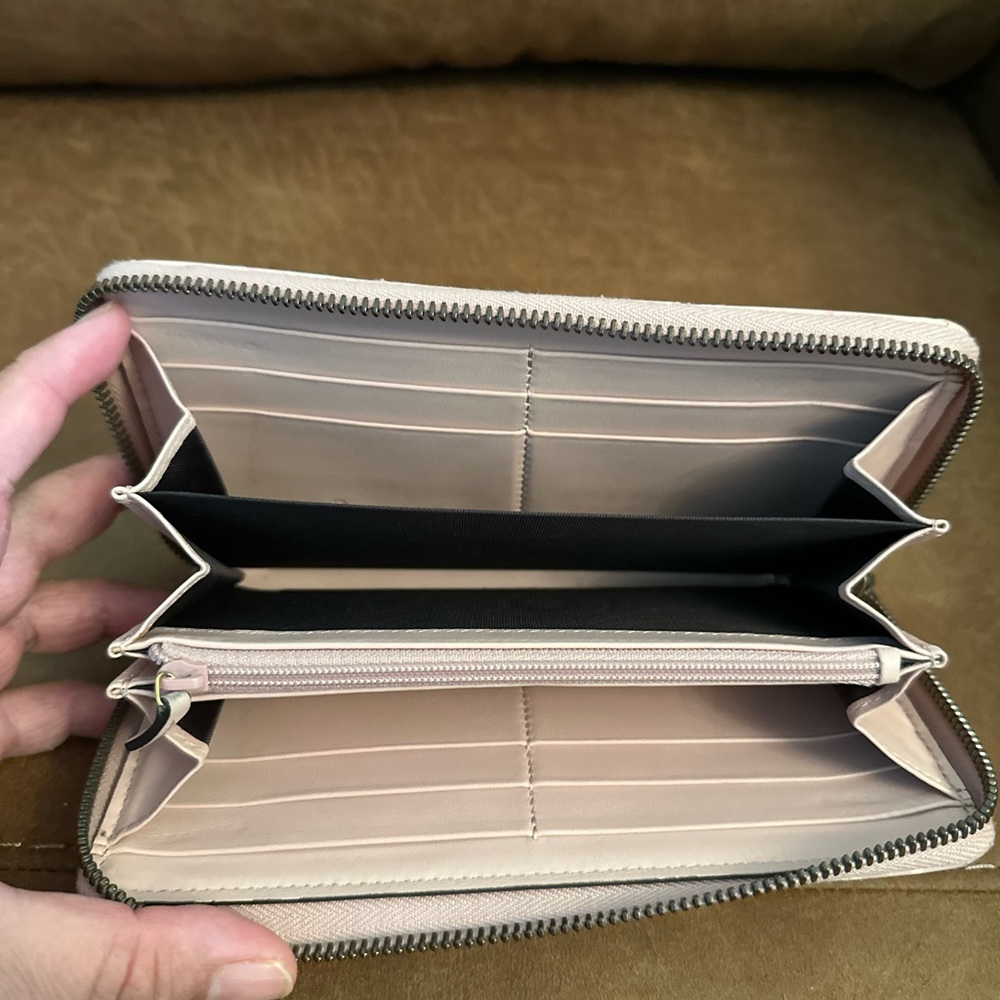 Calfskin Matelasse GucciGhost GG Marmont Zip Around Wallet Pink Rosa Ivory - Picture 11 of 12